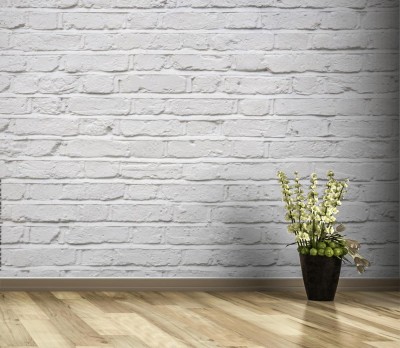 Fototapeta z bielonymi cegłami w murze