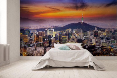 Fototapeta Zjawiskowe ujęcie architektury miasta Seul 