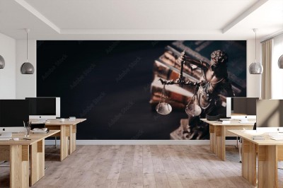 Fototapeta Bogini sprawiedliwości w bibliotece