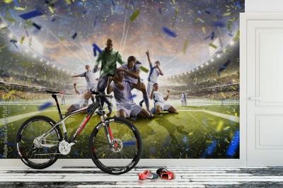 Fototapeta Kolaż piłkarzy podczas gry