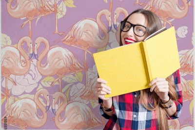 Tapeta Tropikalna mozaika w odcieniach różu