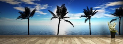 Fototapeta Morska panorama z palmami