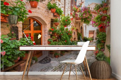 Fototapeta Uliczka w małym miasteczku we Włoszech