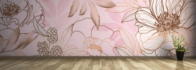 Fototapeta Złoto różowy kwiat