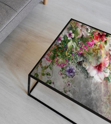 Naklejka na biurko z wzorem w kwiaty