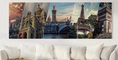 Obrazy do salonu Kolaż słynnych zabytków Paryża