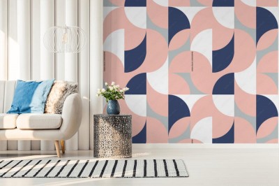 Tapeta z nowoczesnym geometrycznym wzorem w stylu skandynawskim