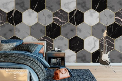 Fototapeta z sześciokątnym wzorem w stylu glamour