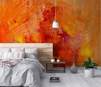 Fototapeta Malowane na pomarańczowo, abstrakcyjne tło na ścianę