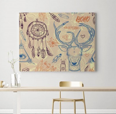 Obraz na płótnie z elementami boho