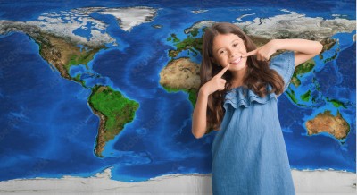 Fototapeta Fizyczna mapa świata