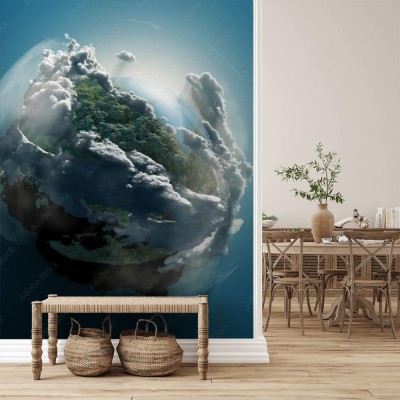 Fototapeta Mała planeta cała w chmurach