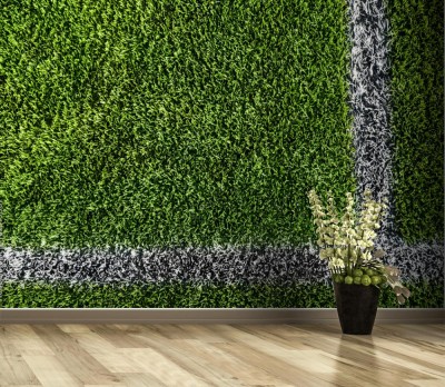 Fototapeta Trawiasta murawa na boisku piłkarskim do piłki nożnej