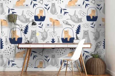 Tapeta do pokoju z uroczymi kociakami