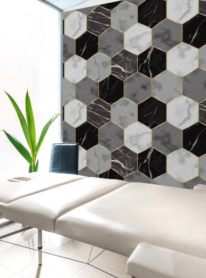 Fototapeta z sześciokątnym wzorem w stylu glamour