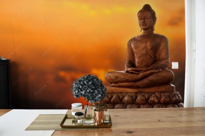 Fototapeta Budda i zachód słońca