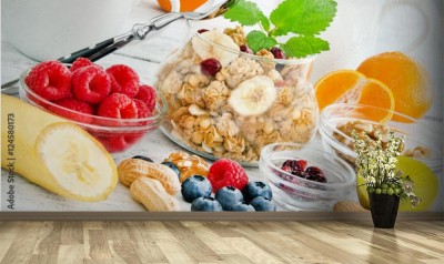 Fototapeta Musli i owoce