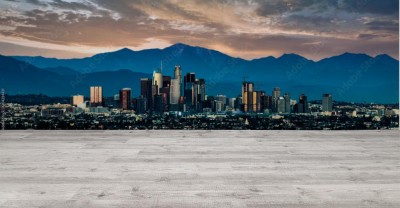 Fototapeta Panoramę Los Angeles o zachodzie słońca