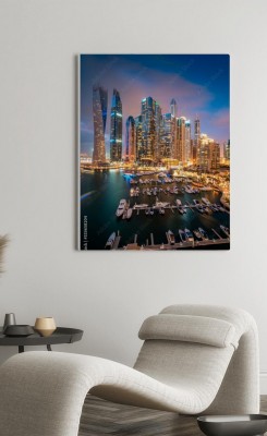 Obraz na płótnie Dubaj nocą