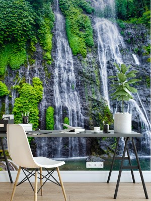 Fototapeta Kaskada wodospadu w dżungli w tropikalnym lesie deszczowym