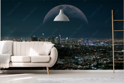 Fototapeta Los Angeles na tle księżyca