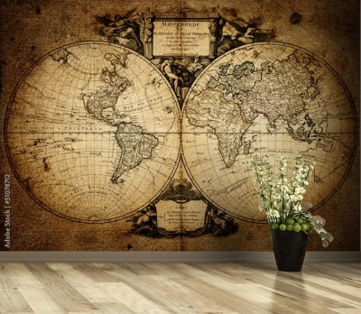 Fototapeta Mapa Świata z 1752 roku