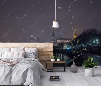 Fototapeta Pierwszy śnieg w Dreźnie