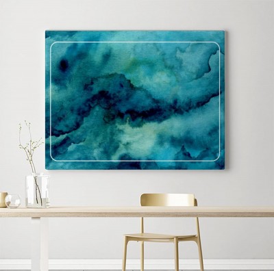 Obrazy do salonu Abstrakcyjna akwarela w kolorze indygo