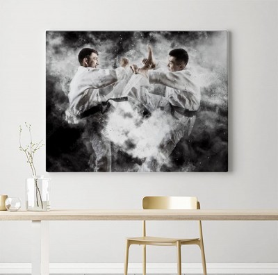 Obrazy do salonu Dwóch mężczyzn walczących w karate