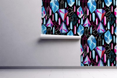 Tapeta Piękny wzór z kolorowych kryształów