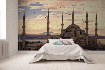 Fototapeta Błękitny Meczet w stonowanych barwach