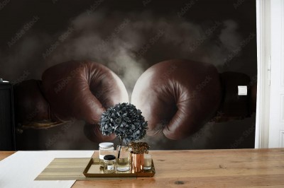 Fototapeta Dwie stare brązowe rękawice bokserskie