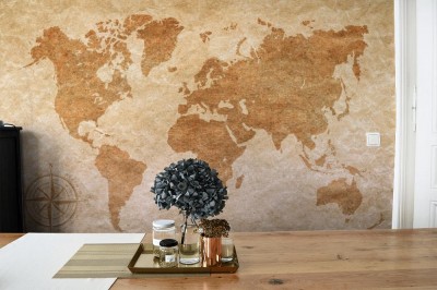 Fototapeta Mapa Świata na starym papierze