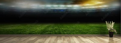 Fototapeta Panoramiczne ujęcie boiska piłkarskiego