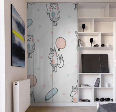 Naklejki na meble dla dzieci ze zwierzętami trzymającymi balony