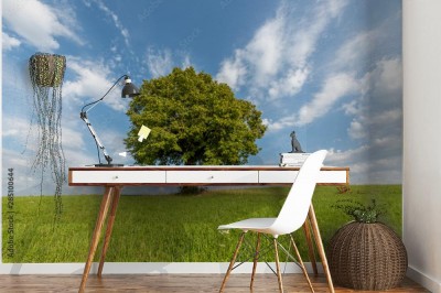 Fototapeta Drzewo na wzgórzu