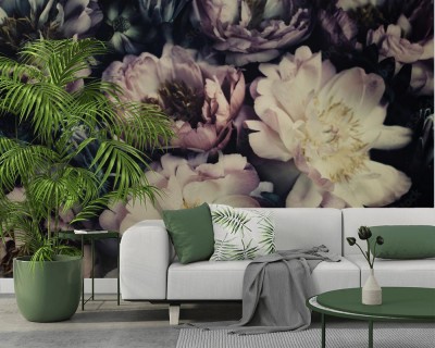 Fototapeta Kwiaty na czarnym tle