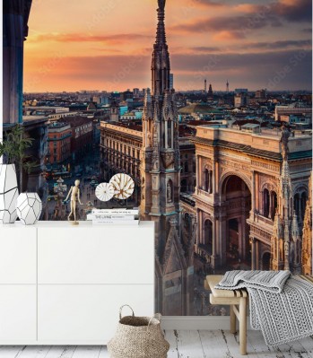 Fototapeta Pionowe ujęcie architektury Mediolanu