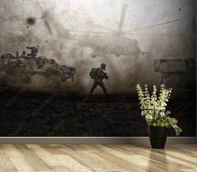 Fototapeta Siły zbrojne - między burzą a pustynnym pyłem