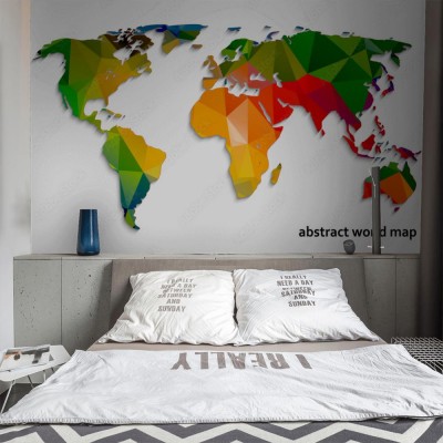 Fototapeta Abstrakcyjna mapa świata figur 3D