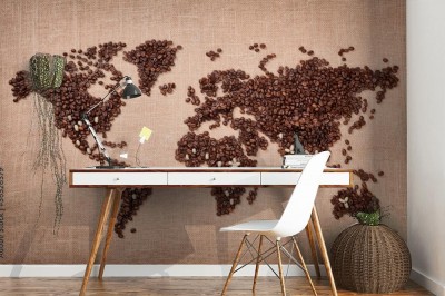 Fototapeta Mapa wykonana z kawy