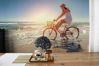 Fototapeta Rowerem po plaży