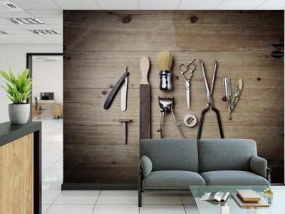 Fototapeta Wyposażenie fryzjera męskiego