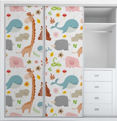 Naklejki na meble z zestawem zwierząt dla dzieci