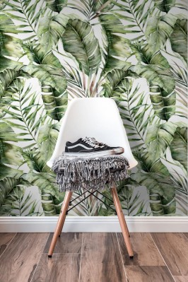 Tapeta w liście na białym tle