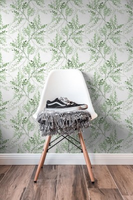 Fototapeta z delikatnym wzorem liści