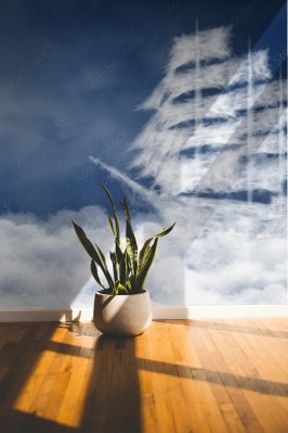 Fototapeta Statek w chmurze