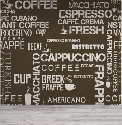 Fototapeta Typograficzna z motywem Kawy