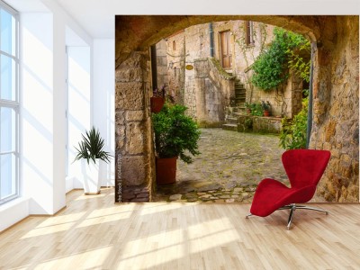 Fototapeta Uliczka ze średniowiecznych Włoch