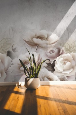 Fototapeta z modnym kwietnym wzorem 3D